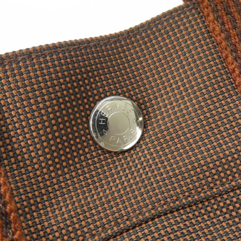 Hermes Handbag Tote PM Her Line Canvas Brown Old Hardware Casual Usual Women