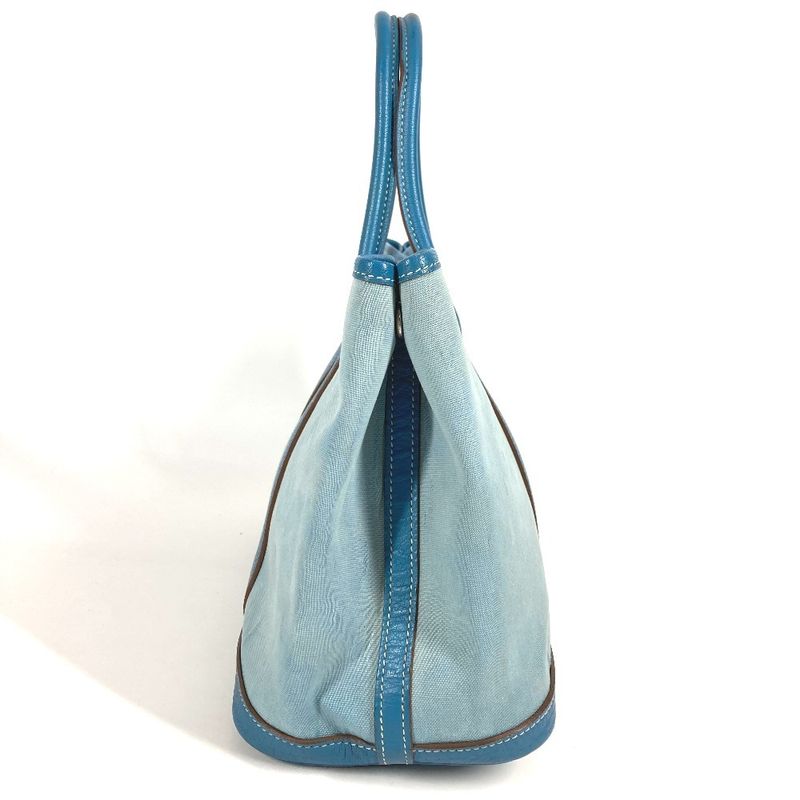 Hermes Tote Garden Party TPM Garden Party TPM Toile Officier/leather Blue
