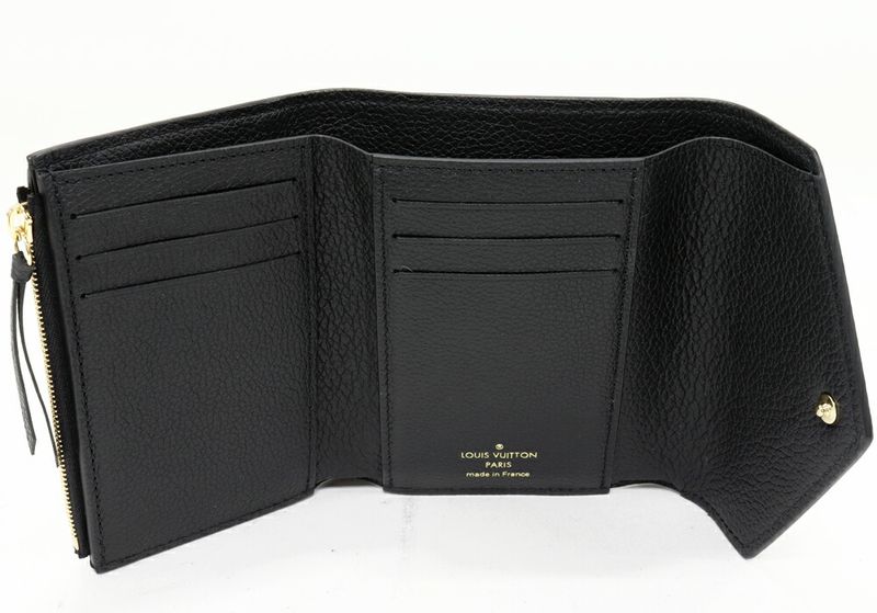 Louis Vuitton Trifold Wallet With Coin Purse Bicolor Monogram Empreinte Black X