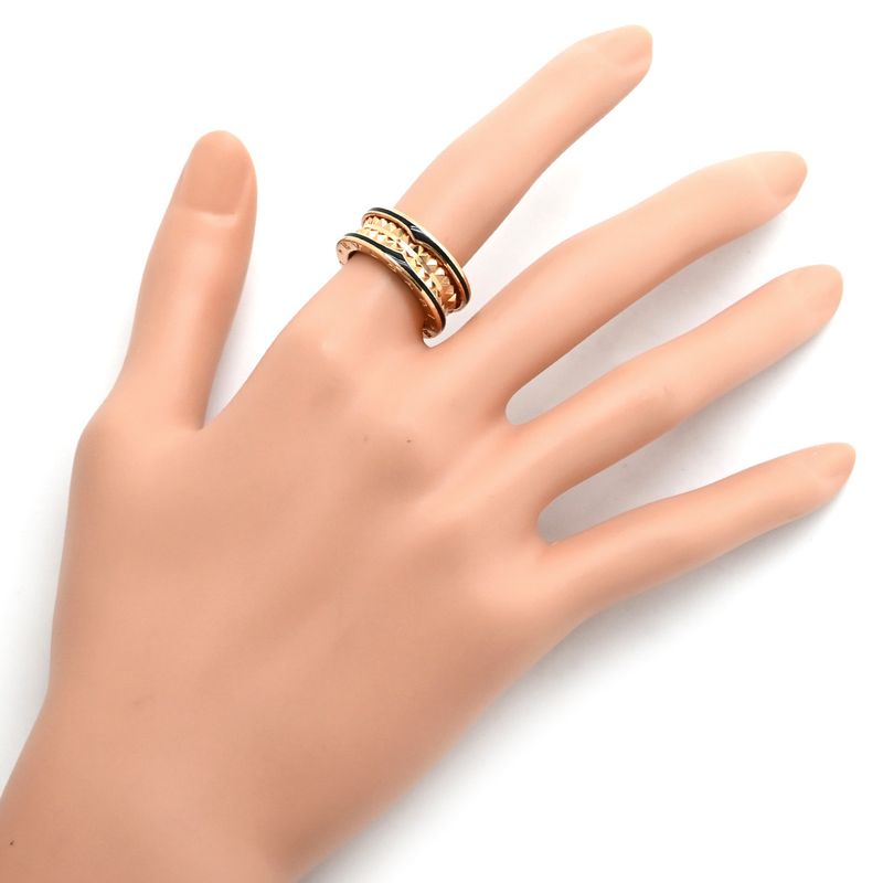 Bvlgari Bvlgari Ring B-Zero1 Lock B-Zero1 2 Band Ring 18k Pink Gold Ceramic