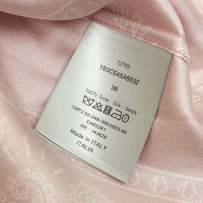 Dior Paisley Pattern Short Sleeve Shirt Size 38 Silk Pink