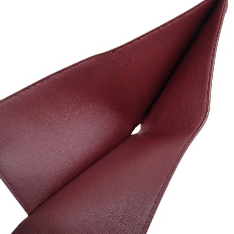 Unused With Box Cartier Current Tag L3000580-ek Cabochon Leather Wallet Trifold