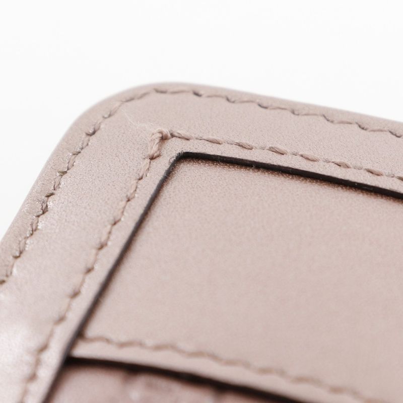 Gucci Interlocking G Round Zipper 308012 Striped Leather Pink Ladies Long Wallet