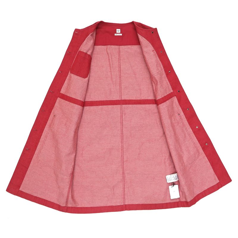 Hermes Nosleeve Dress Size 42 Red Open Front Dress Serie Button Ladies
