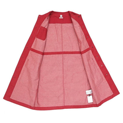 Hermes Nosleeve Dress Size 42 Red Open Front Dress Serie Button Ladies