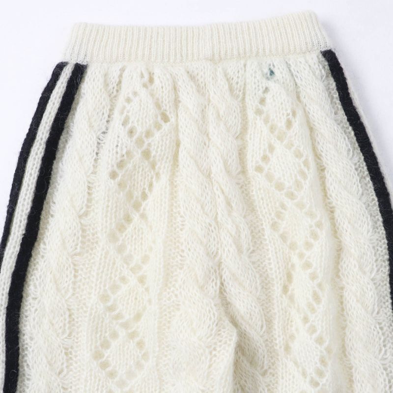 Gucci×adidas Gucci×adidas 721504 Mohair Trefoil Embroidery Knit Long Pants