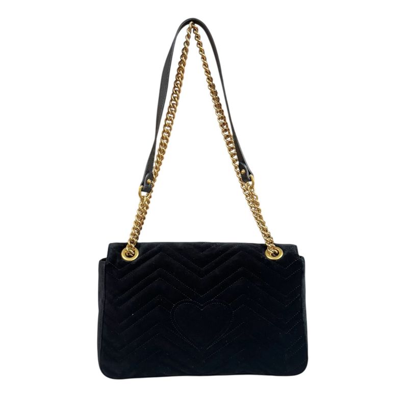 Gucci GG Marmont Shoulder Bag Velour 443496 Black Ladies Gucci  Gucci