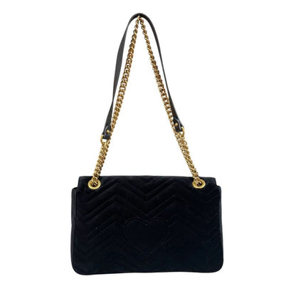 Gucci GG Marmont Shoulder Bag Velour 443496 Black Ladies Gucci  Gucci