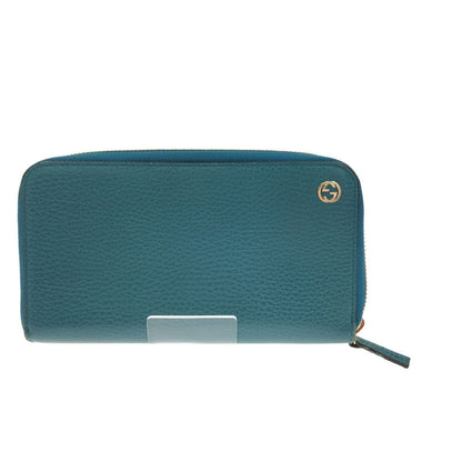 Gucci Outlet Round Zip Long Wallet Interlocking G 449347 Blue Green