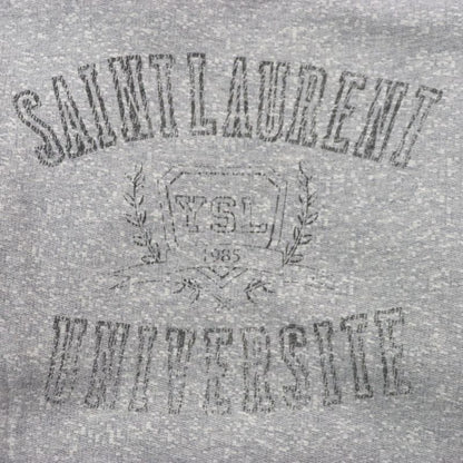 Saint Laurent 2022 704159 Cotton Back Print Damaged Pullover Hoodie Grey M