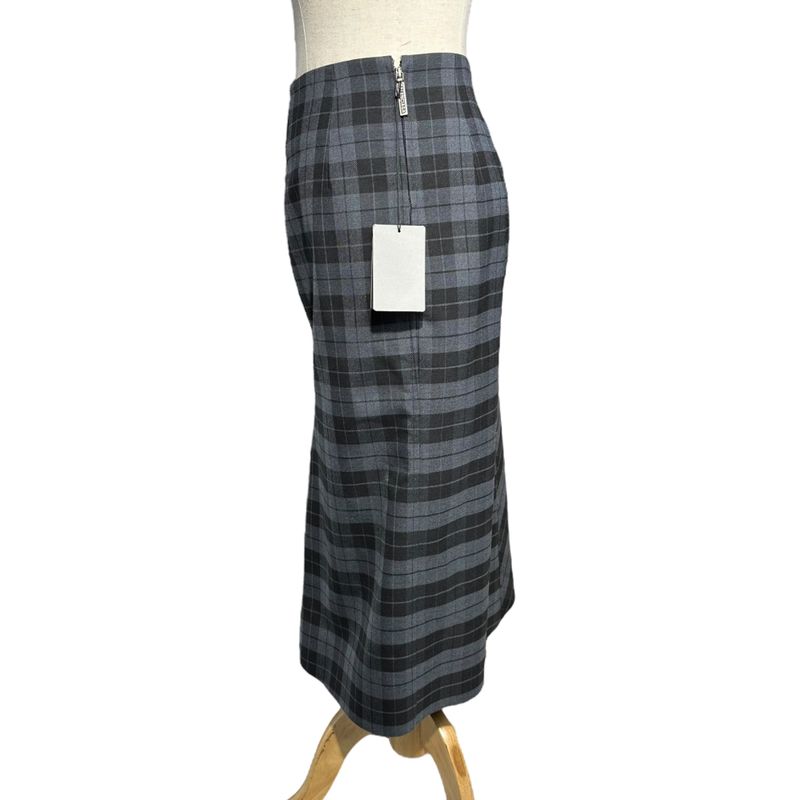 Balenciaga 19ss Plaid Draping Skirt Checked 3d Cut Skirt 34(xs) Gray×black