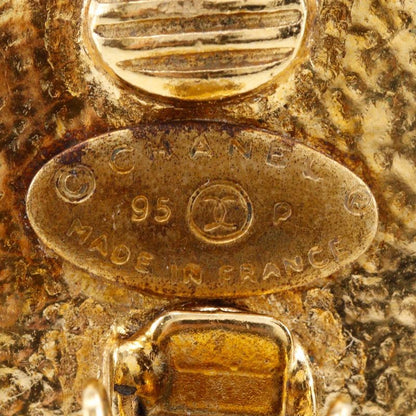 Chanel Coco Mark Vintage Gold Plated And Faux Pearl 95P Ladies 31g Earring