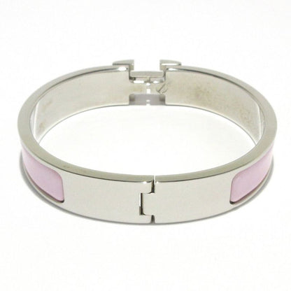 Hermes Bangle Click H Silver X Light Pink