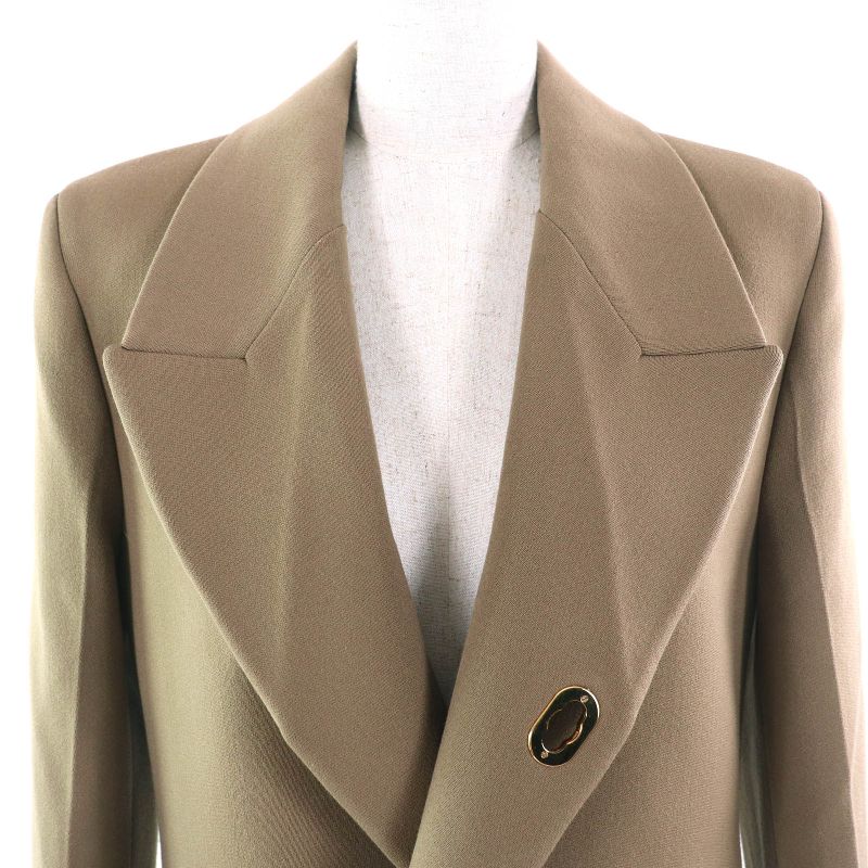 Bottega Veneta 2020 640690 Gold Hardware Maxi Length Long Coat Brownish 40 Made