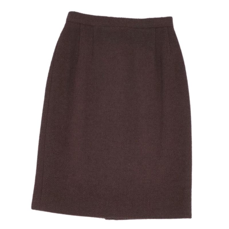 Vintage Chanel Skirt With Clover Buttons Wool