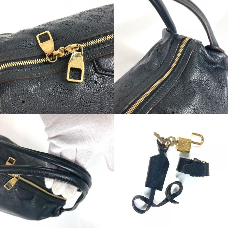 Louis Vuitton Shoulder Bag Galatea PM M93814 Monogram Mahina Leather Noir Black