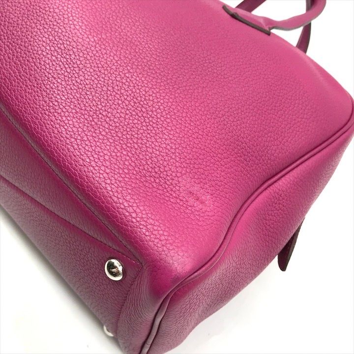 Hermes Victoria 35 Taurillon Clemence Leather Hand Boston Bag Purple Ladie