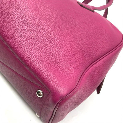 Hermes Victoria 35 Taurillon Clemence Leather Hand Boston Bag Purple Ladie