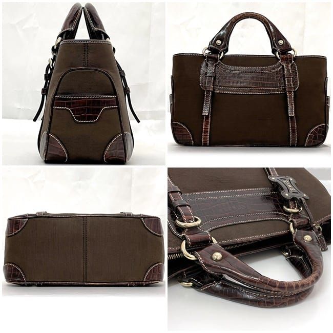 Celine Handbag Boogie Bag Brown Excellent Condition Leather Jacquard