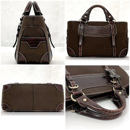 Celine Handbag Boogie Bag Brown Excellent Condition Leather Jacquard