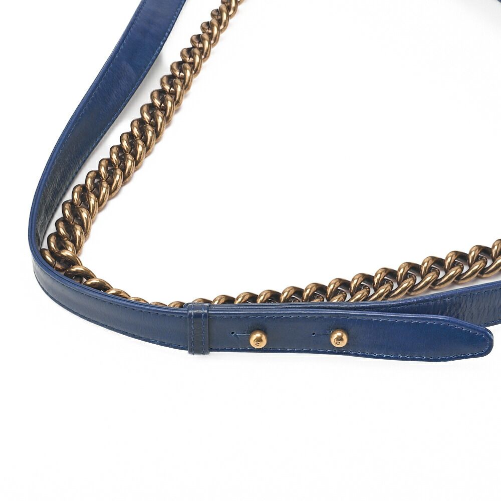 Chanel Boy Chanel Matelasse Chain Shoulder Vintage Calf Large Size Gold