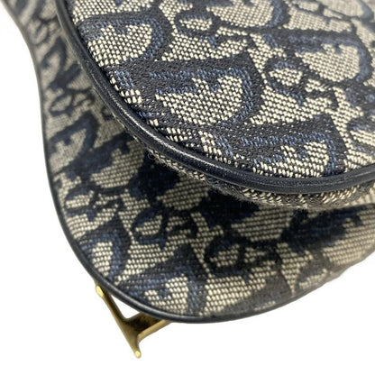 Dior/christian Dior Shoulder Bag Trotter Ivory X Navy X Black Leather