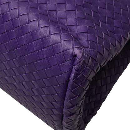 Bottega Veneta Intrecciato Handbag Tote Bag Purple Leather Women Bottega Veneta