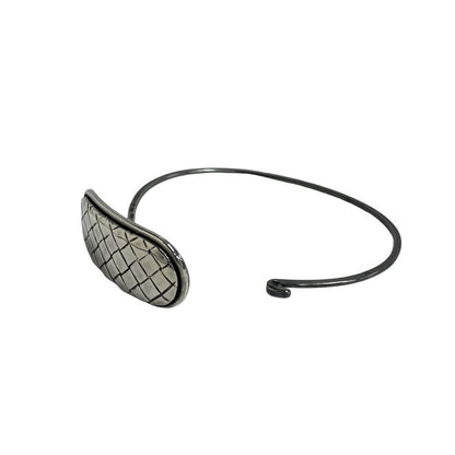 Bottega Veneta Intrecciato Silver Plated Bracelet Bangle Men Women 35993