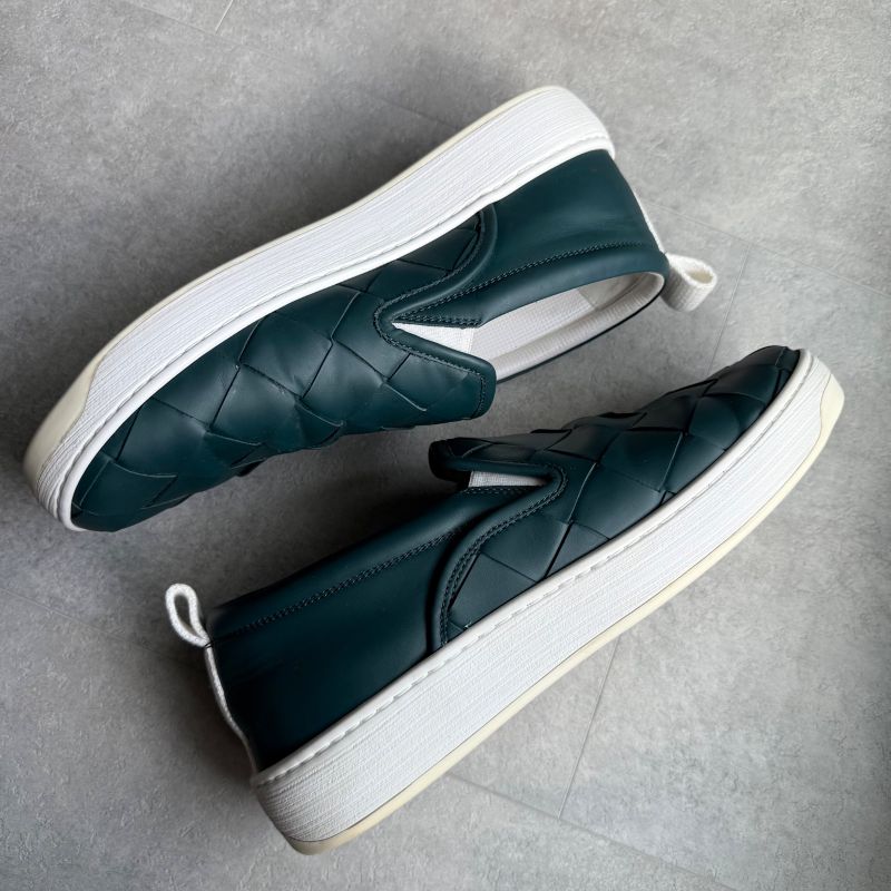 Bottega Veneta Maxi Intrecciato Sneakers Slip-on Leather Men 44 29cm (11.42in)