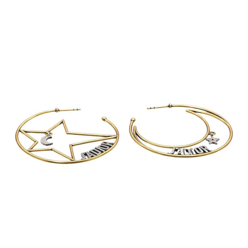 Dior Moon & Star J'adior Hoop Gold Plated Ladies 7.5g Earrings