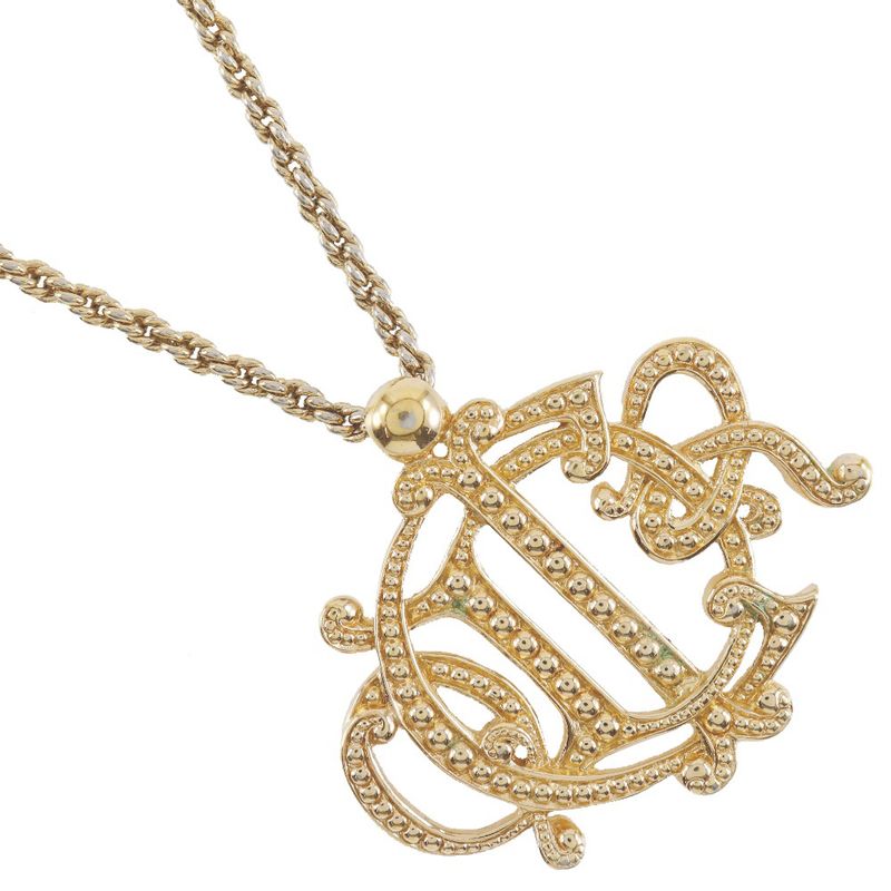 Dior Emblem Logo Vintage Gold Plated Gold Ladies 74.6g Necklace