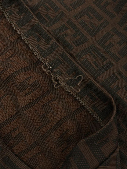 Fendi Zucca Pattern Sleeveless Dress Women Brown 44