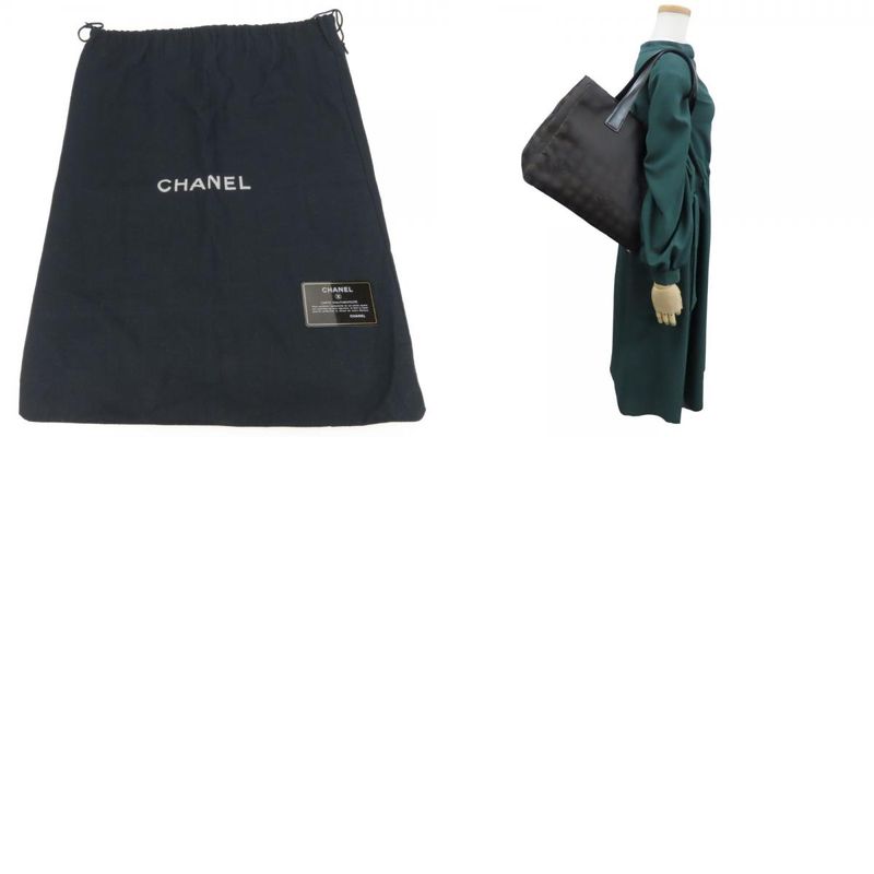 Chanel Tote Bag MM New Travel Line Jacquard Nylon Marron Silver Hardware