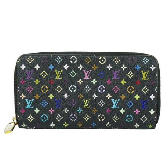 Authentic Louis Vuitton LV Zippy Wallet Monogram Multicolor Long Wallet Noir