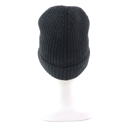 Celine 2a25r423p 100% Wool Current Product Hat With Logo Patch Dark Gray Made