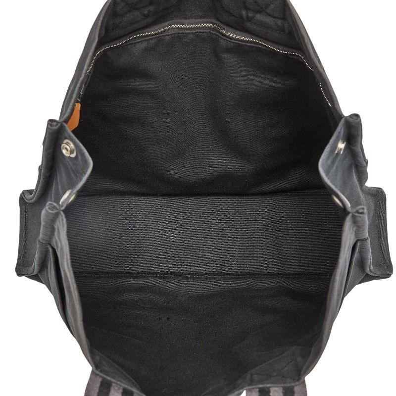 Hermes Fourre Tout Tote MM Black Canvas Women Hermes