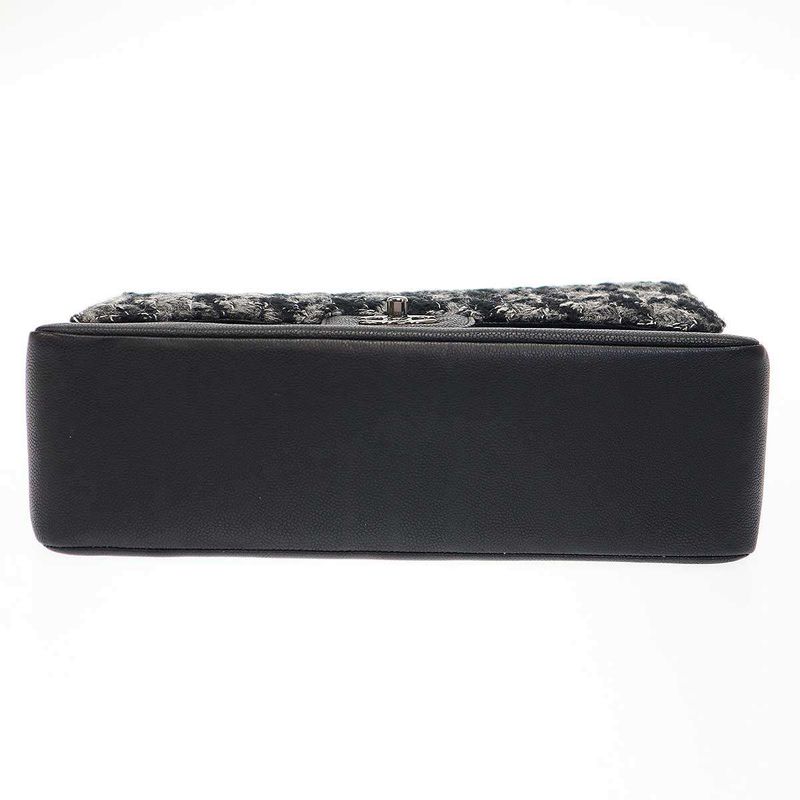 Chanel 2016 Matelasse 30 Tweed Leather Double Flap Double Chain Bag Serial 23rd