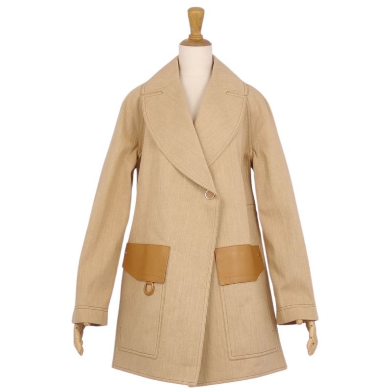 Hermes Coat 2024ss Serie Buttons Cotton Gi
