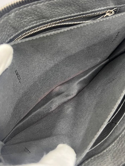 Fendi Clutch Bag Wallet Logo Leather Black Gray 31ka780