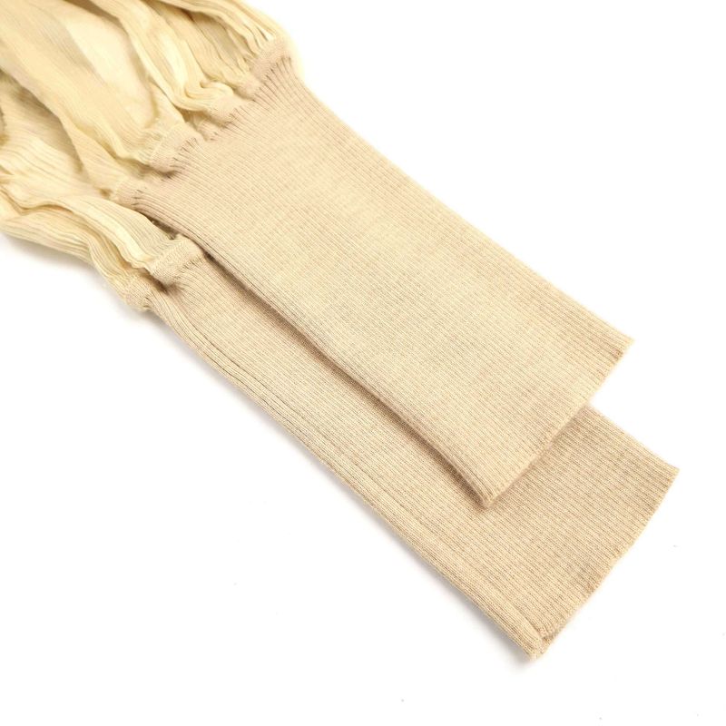 Hermes Silk Shawl Docking Cashmere Knit Sweater Beige LA