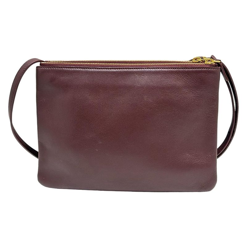 Celine Shoulder Bag Trio Large Bordeaux Leather