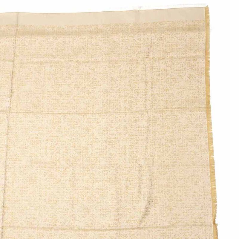 Chanel Large Shawl CC Mark Beige Wool Shawl Fringe Ladies Women