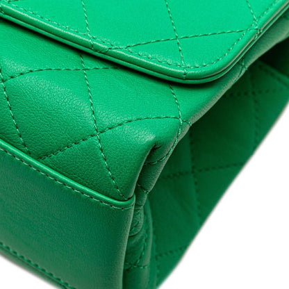 Chanel Matelasse Coco Mark Top Handle Shoulder Bag Tote Bag 2WAY Green Gold