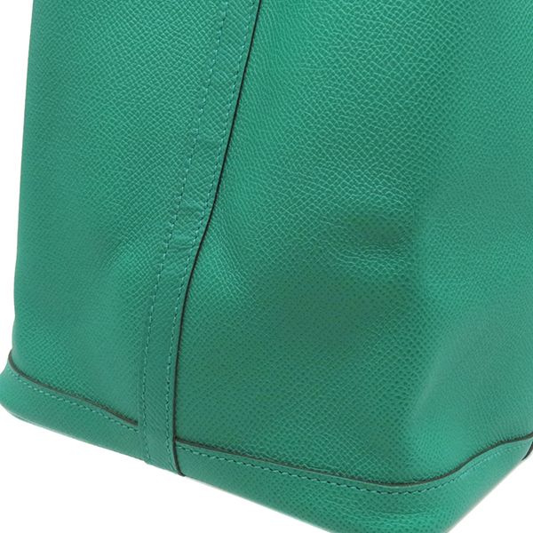 Hermes Garden Party PM Tote Bag Vaux Epson Vert Jade Silver Hardware Green