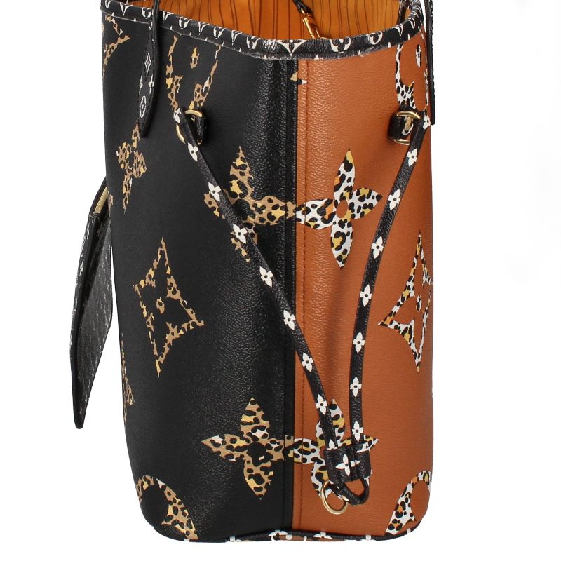 Louis Vuitton Neverfull MM M44676 Monogram Jungle Women's Tote Bag Brown Orange