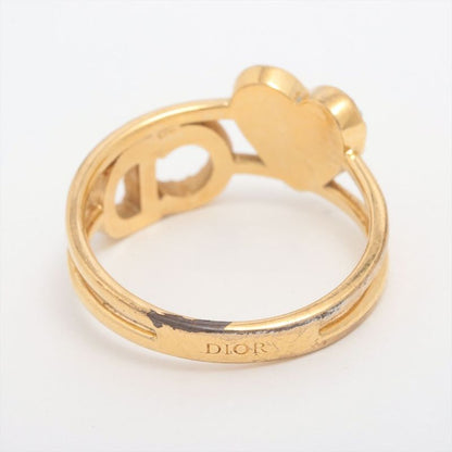 Christian DIOR Clair D Lune CD Heart Ring L (actual Size 13) GP And Faux Pearl