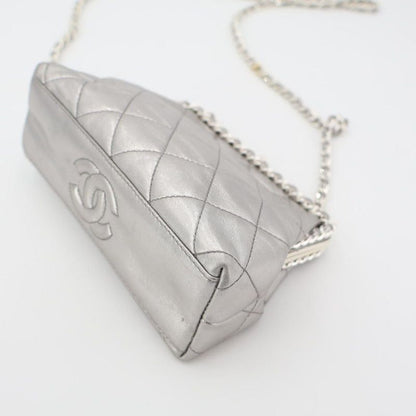 Chanel Fishmouth Chain Shoulder Bag Silver Vintage 3 Rd
