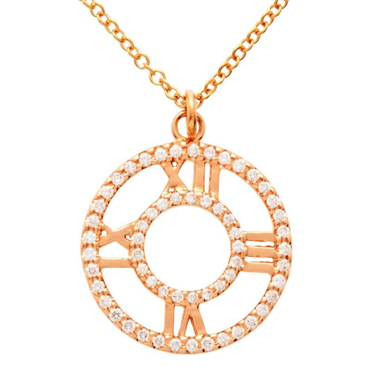Tiffany & Co Tiffany & Co Atlas Open Circle Necklace With Diamonds 18K Pink
