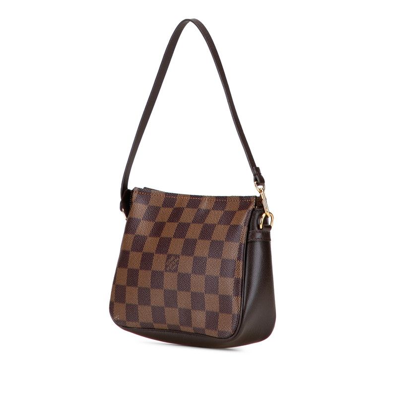 Louis Vuitton Damier Trousse Makeup Accessories Pouch Handbag N51982 Brown PVC