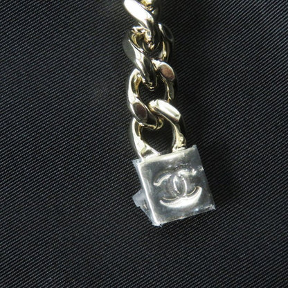 CHANEL 23B P75490 100% Silk Coco Mark Chain Design Zip Up Hoodie/jacket Black